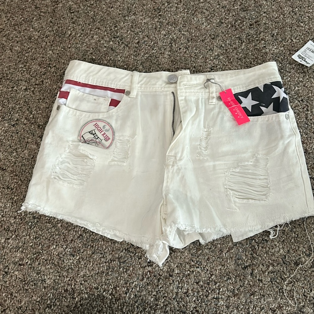 American Flag Jean Shorts